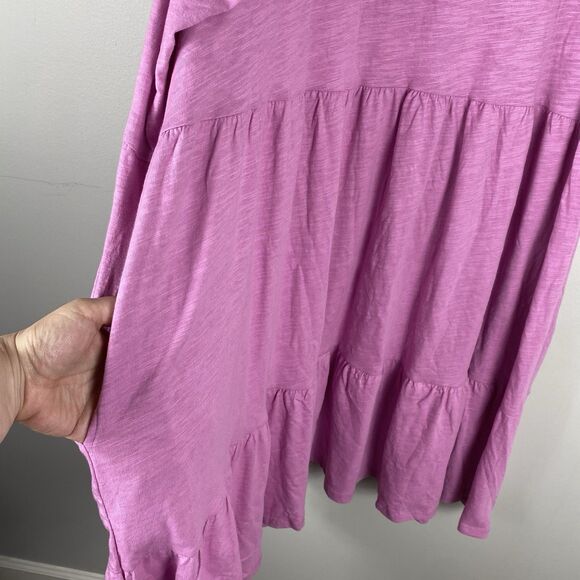 Terra & Sky Women's 4X Tier Dress Pink Sleeveless Cotton w Pockets Comfort - Picture 5 of 11